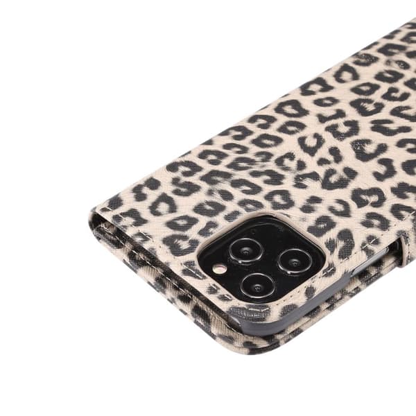 Leopardikuvioinen lompakkokuori iPhone 12 Pro Maxille - Keltainen Yellow