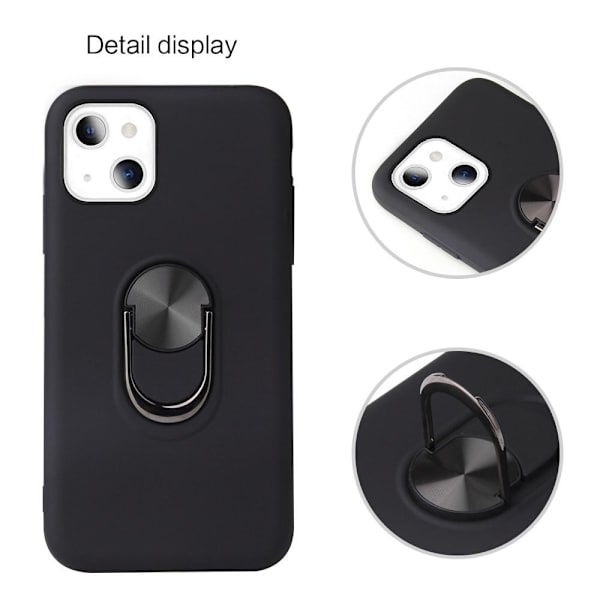 iPhone 13 Mini Finger Ring TPU Hybrid Case Kickstand Black
