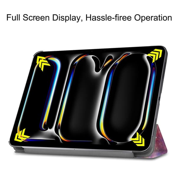 Til iPad Pro 11 (2024) Etui Tre - fold Stativ Tablet Cover - Galaxy Multicolor