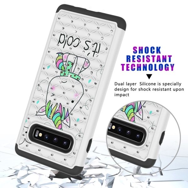 Samsung Galaxy S10+ Pattern PC TPU Phone Shell - Unicorn Black