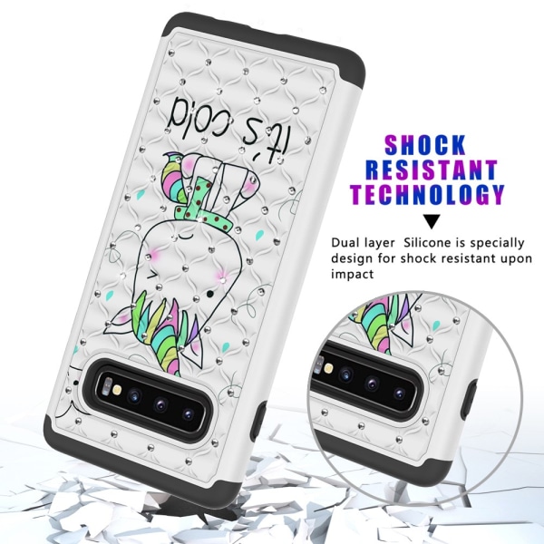 Samsung Galaxy S10+ Pattern PC TPU -puhelimen kuori - Yksisarvinen Black