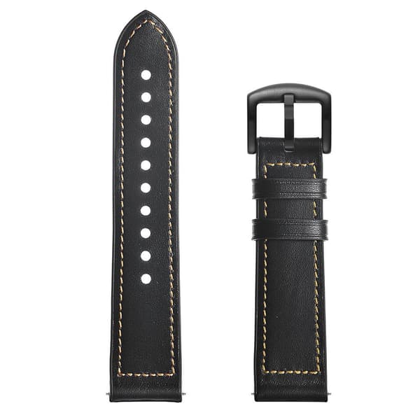 Skinn+Silikonstropp til Huawei Watch GT2 42mm - Svart Black