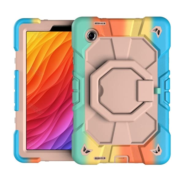 Samsung Galaxy Tab A11 Kuori PC+Silikoni Tablettisuojus Rainbow Multicolor