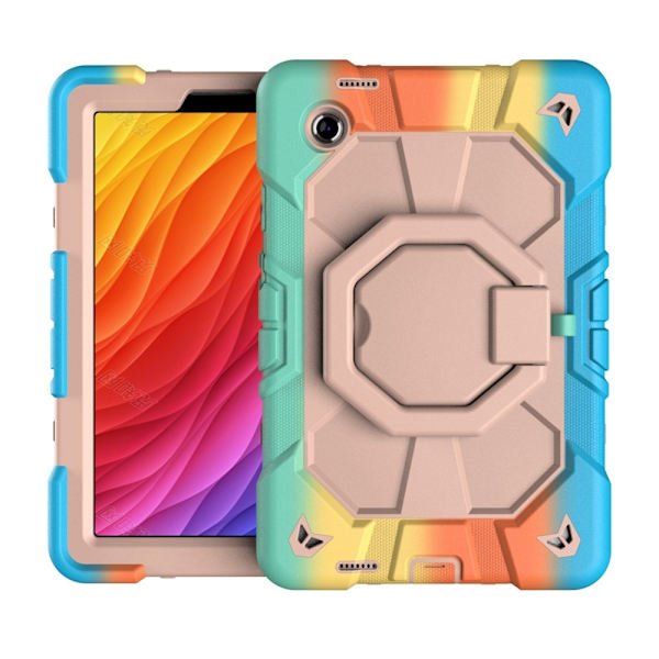 Til Samsung Galaxy Tab A11 Etui PC+Silikone Tablet Cover Rainbow Multicolor