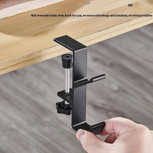Skrivebord Edge Hook Ryggsekk Veske Hodetelefonhenger Under Bord Oppbevaring - Svart Black