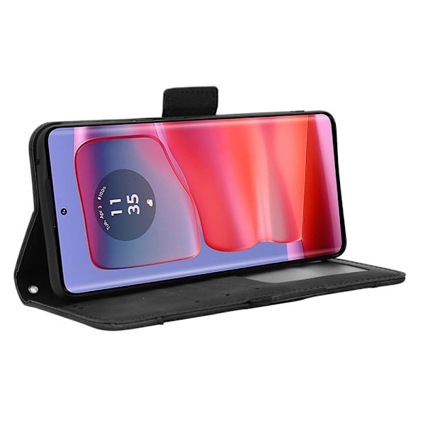 Wallet Stand Phone Case for Motorola Edge 50 / Edge 50 Pro  - Black Black