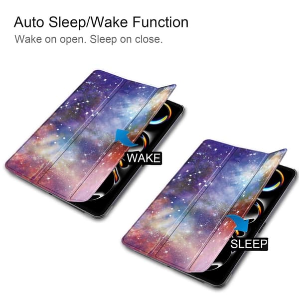 Til iPad Pro 11 (2024) Etui Tre - fold Stativ Tablet Cover - Galaxy Multicolor