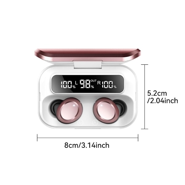 Q26 Bluetooth headset Digital Display In-Ear trådløse hovedtelefoner PowerBank funktion - Lyserød Pink