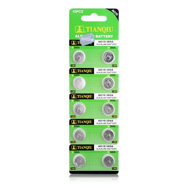 Alkalisk knappcellebatteri SR54/V389/AG10 Stor pakke Silver