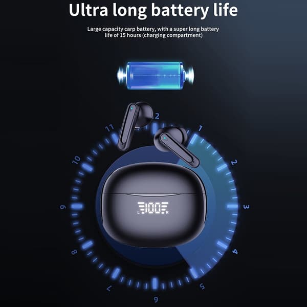 A8 150 Sprog Oversættelse Oversætter Smart Voice Bluetooth In Ear-hovedtelefoner Black