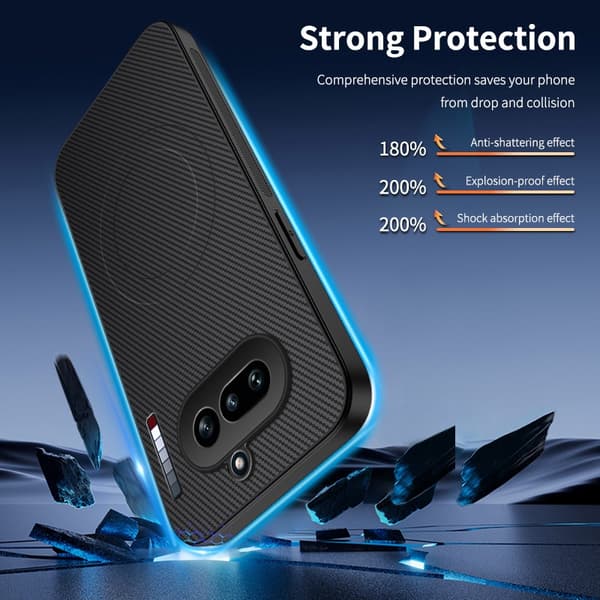 WANLONFENG Mobilcover med Skærmbeskyttere til Nothing Phone (4a) Black
