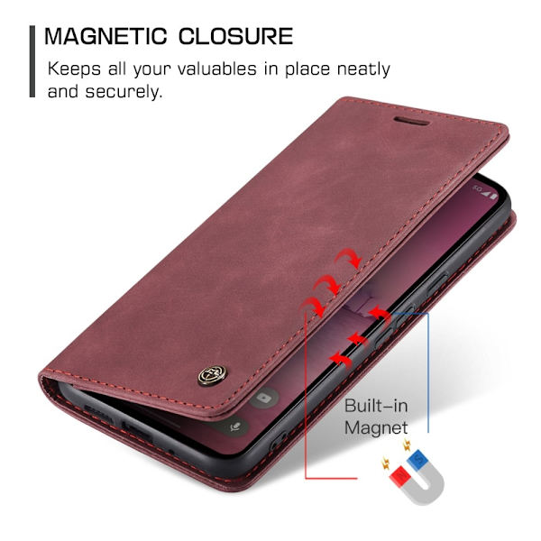 CASEME For Google Pixel 9 Pro XL Etui med Kortlomme og Stativ Red