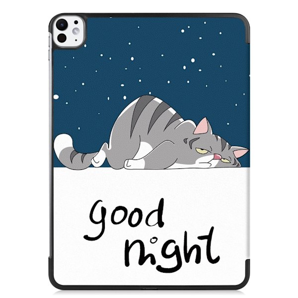 Till iPad Pro 11 (2024) Slim fit tri-fold fodral - Cat multifärg