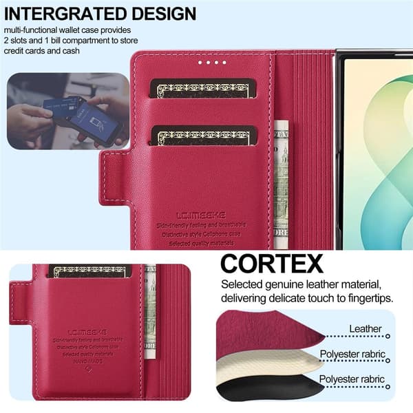 LC.IMEEKE Telefonpungcover med støtte til Samsung Galaxy Z Fold8 Red