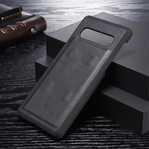DG.MING Samsung Galaxy S10+ Split Läder Plånboksfodral - Svart Black