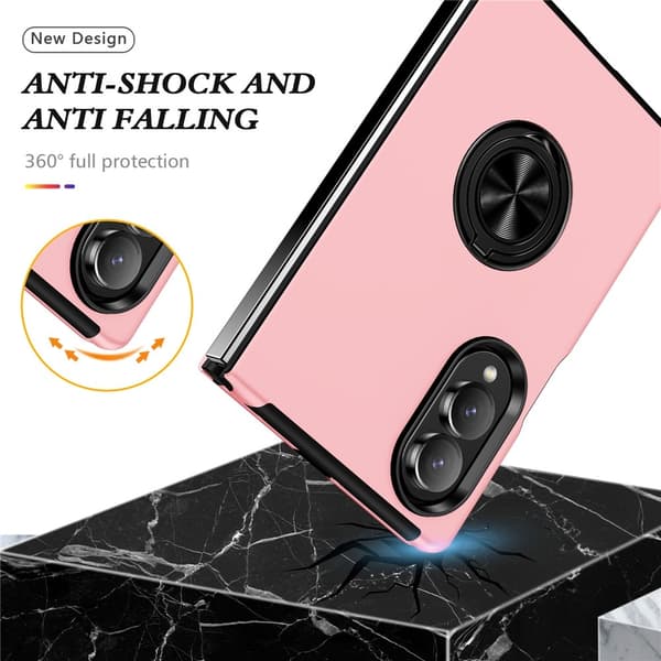 Hybridtelefonfodral med ringhållare till Samsung Galaxy Z Fold8 Rosa