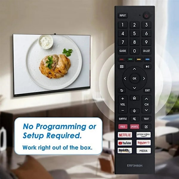 Fjernkontroll erstatning ERF3H80H For Hisense TV Black