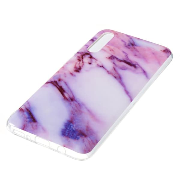 Marble Pattern IMD TPU Soft Back Suojakuori - Samsung Galaxy A70 - Style L Black