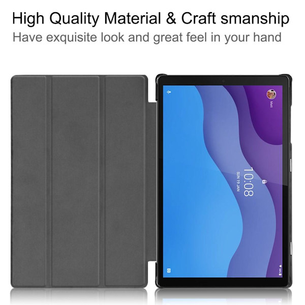 Kolminkertainen telinekotelo Lenovo Tab M10 HD Gen 2 TB-X306F - musta Black