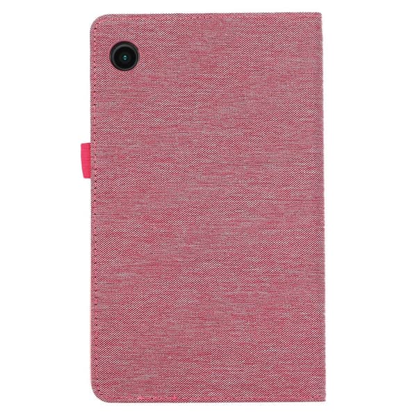 Samsung Galaxy Tab A9 Vikbart fodral korthållare Tygtextur Rosa