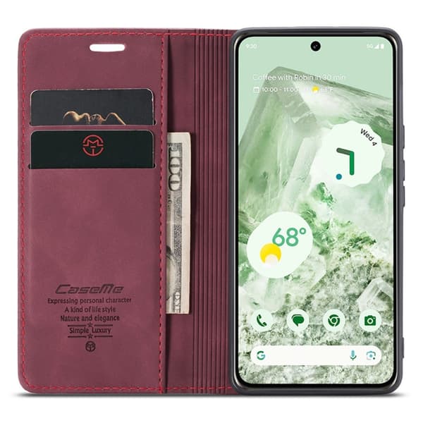 CASEME Plånboksfodral till Pixel 8a - Brun Röd