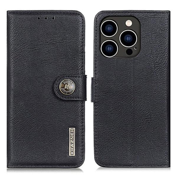 KHAZNEH til iPhone 15 Pro Max tegnebog stativetui - sort Black