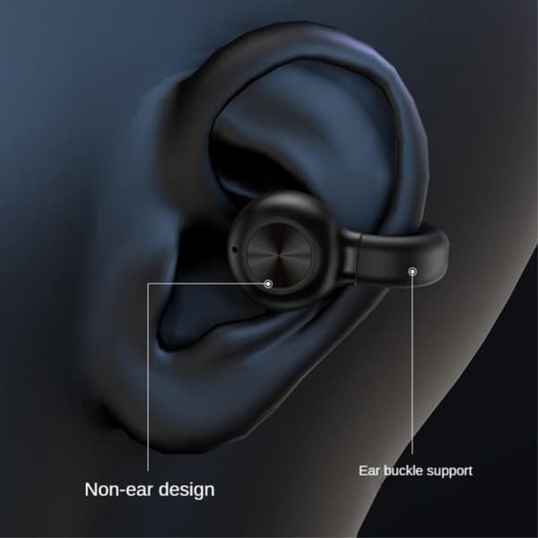 Clip - On Ear Bluetooth 5.3 Hodesett Støyreduserende Trådløs Hodetelefon Black