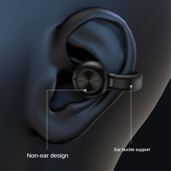 Clip-On Öra Bluetooth 5.3 headset brusreducerande trådlös hörlur Svart