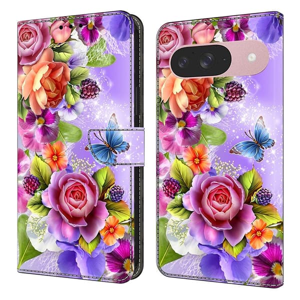 Til Google Pixel 10 Pro / 10 / 9 Pro / 9 Plånboksfodral Mønstertrykt PU-læder Flip Stativ Mobilcover Multicolor