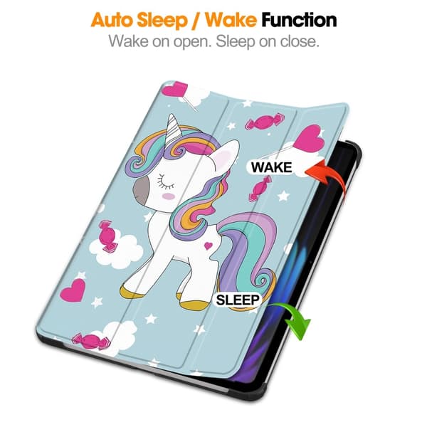 Slim Fit Cover Case til Xiaomi Pad 7 Auto Wake / Sleep - Unicorn Blue