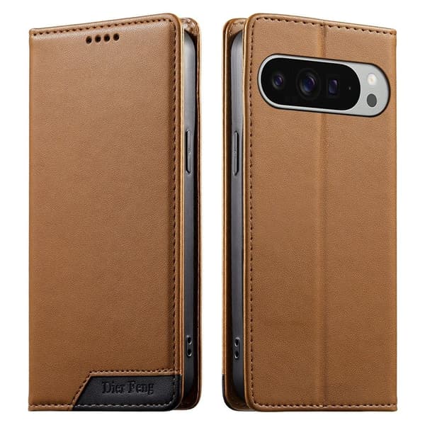 DIERFENG Lommebokdeksel med Hjørnelogo til Google Pixel 11 Pro XL Brown