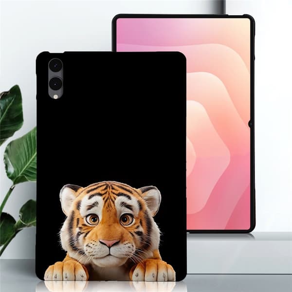 Slimmat surfplattefodral med mönstertryck till Samsung Galaxy Tab S12+ Svart