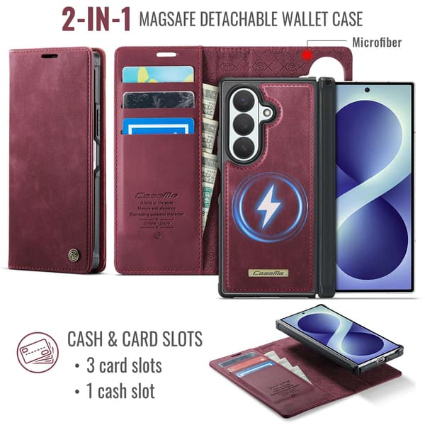 CASEME Telefonfodral med stöd för Samsung Galaxy Z Fold8 Ultra Röd
