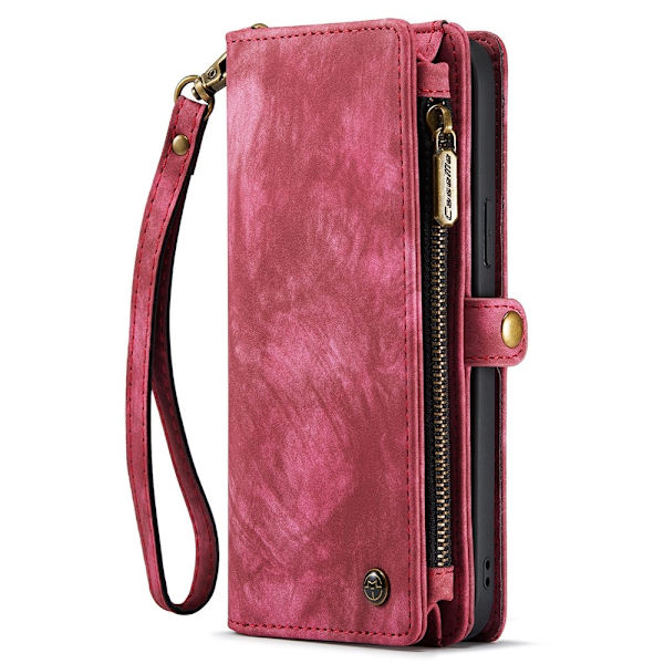 CASEME iPhone 15 Plus Retro plånboksfodral - Röd Röd