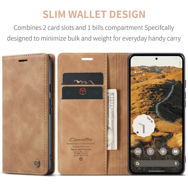 CASEME Google Pixel 10 Pro XL Kotelo Teline Puhelinkotelo Brown