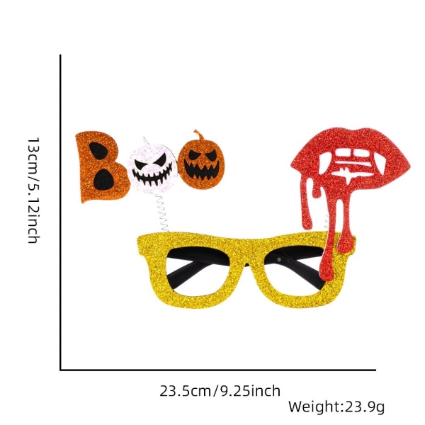 Halloween-lasit juhlapukukoristelu - BOO + huulet Gold