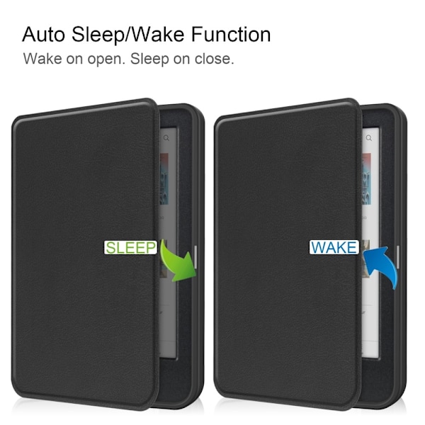 Kobo Clara Colour / Clara BW Kotelo PU Nahka + TPU E-Reader Suoja Black