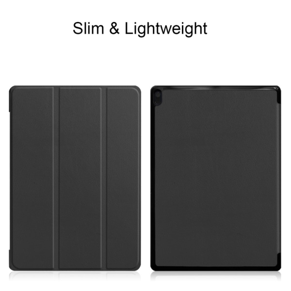 Kolminkertainen jalustan cover Lenovo Tab E10:lle - musta Black