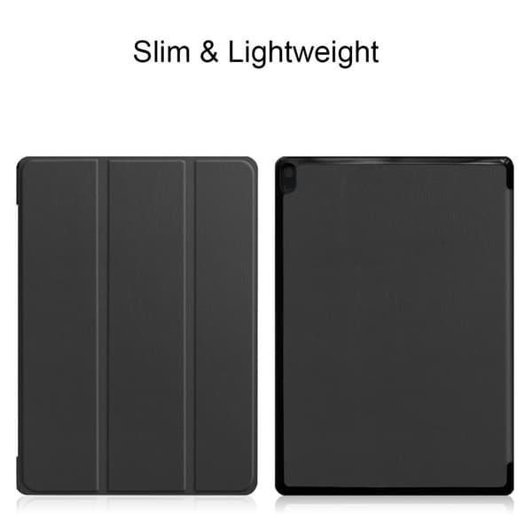 Tri - fold Stand Kansi - Lenovo Tab E10 - Musta Black