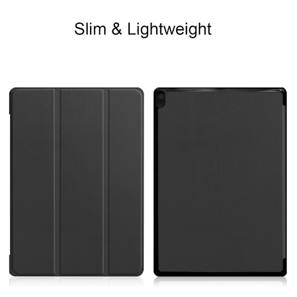 Tri-fold Veske til Lenovo Tab E10 - Svart Black