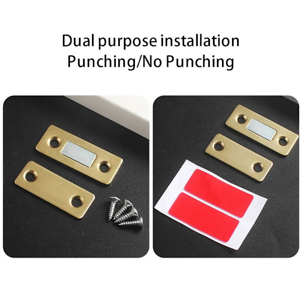 2Pcs / Set Magnetic Door Catch Drawer Cabinet Closer Adhesive Black
