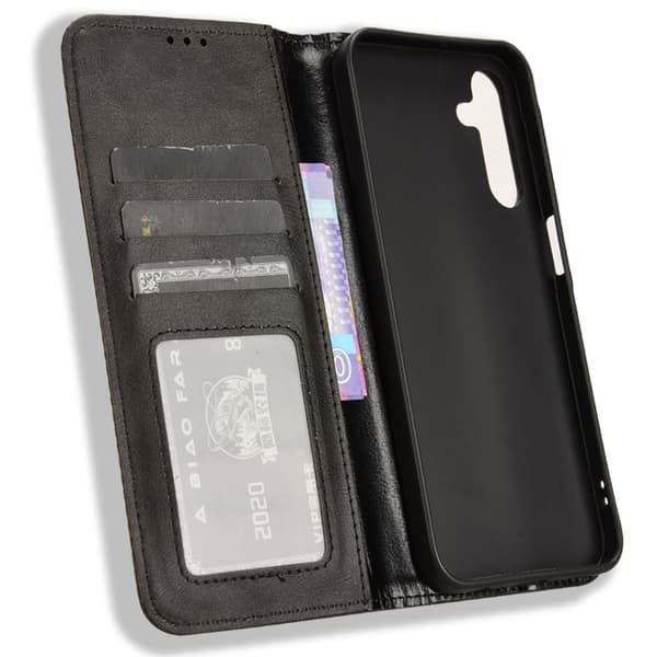 Wallet Stand Flip - telefonetui til Samsung Galaxy A15 5G - Sort Black