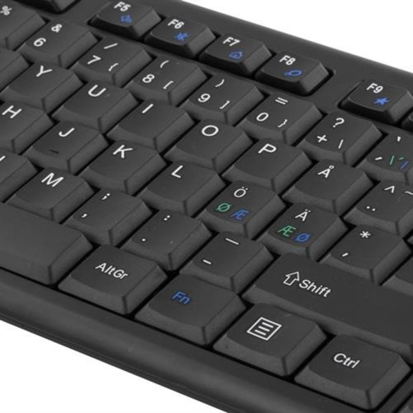 DELTACO langaton näppäimistö + hiiri 2,4 ghz USB nanovastaanotin 10 m Black
