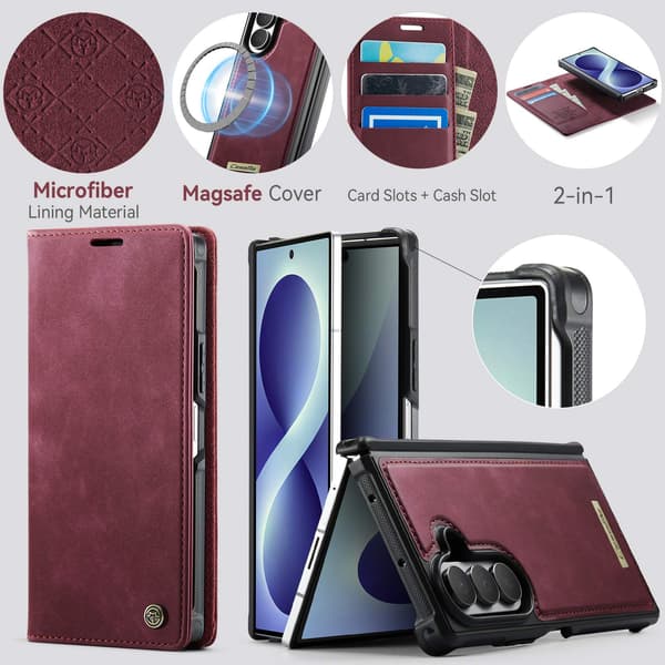 CASEME Telefonfodral med stöd för Samsung Galaxy Z Fold8 Ultra Röd