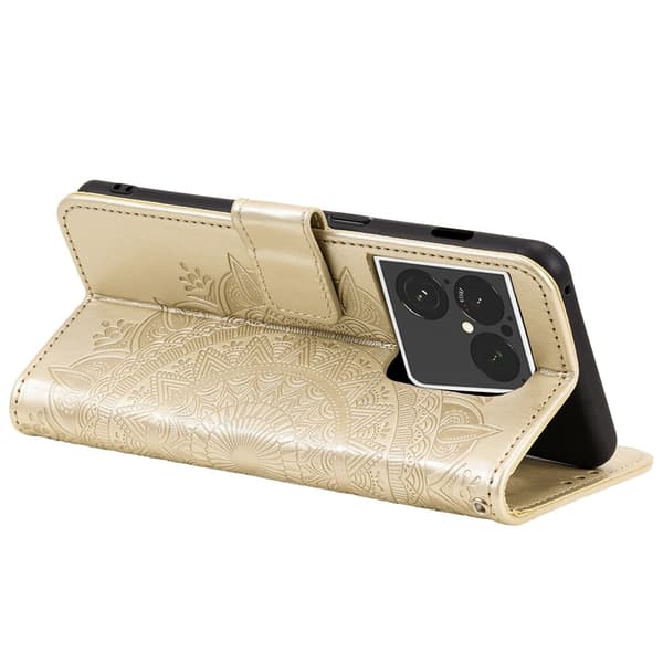 Plånboksfodral med Stativ och Handledsrem till Sony Xperia 1 VIII Gold
