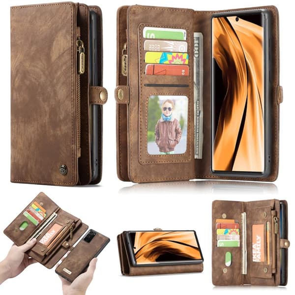 CASEME Samsung Galaxy Note 20 Retro Lær Lommebok - deksel Brown