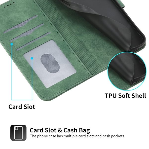 DIERFENG För Google Pixel 10a Plånboksfodral med Stativ och Handledsrem Grön