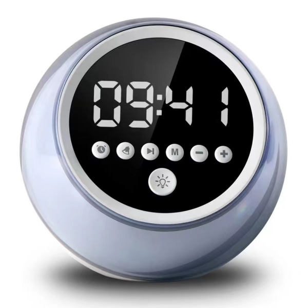 Vækkeur Bluetooth - højttaler Dæmpbar FM - radio timerfunktion Grey