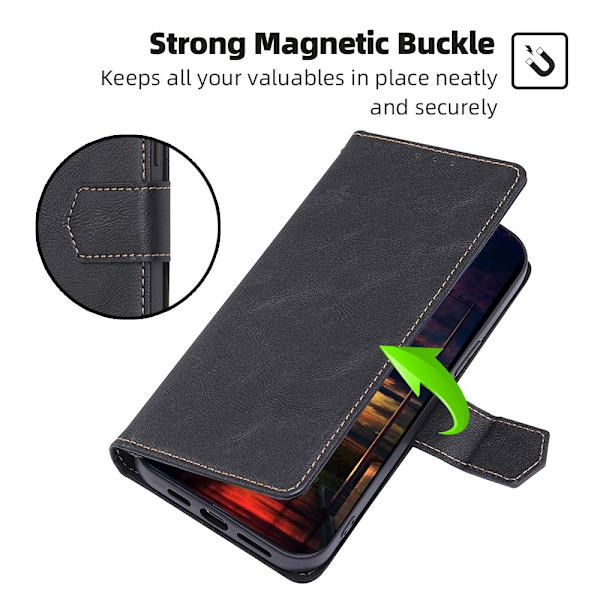 Lommebokveske Deksel for Xiaomi Redmi 13C Black