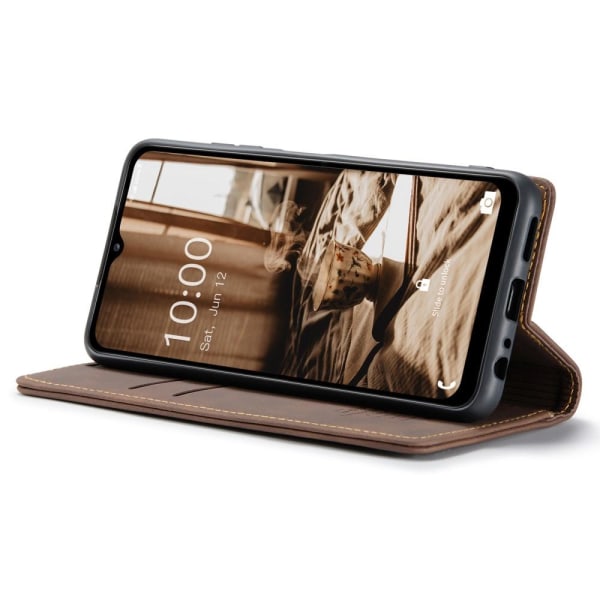 CASEME Retro Wallet Case for Samsung Galaxy A14 - Coffee Brown